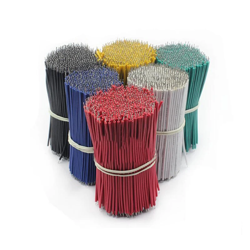 120 unids/set 24AWG placa de pruebas chapada en estaño Cable de soldadura PCB 24AWG 8cm Cable de puente volador cables conductores de estaño 1007-24AWG Cable conector