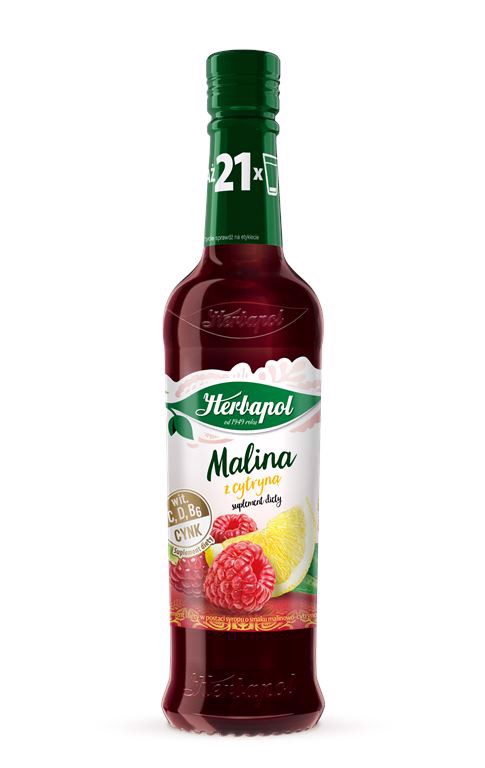 Herbapol Suplement diety syrop o smaku malinowo-cytrynowym 420 ml