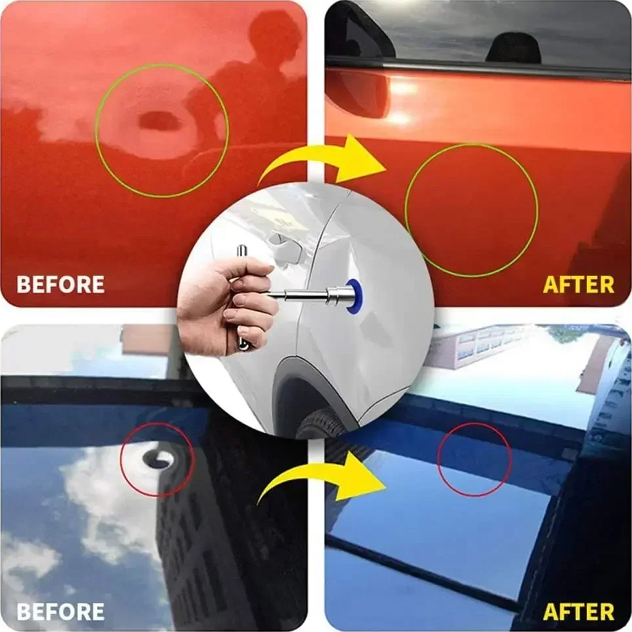 Paintless Auto Dent Remover Repair Tools Slide Hammer T-bar Dent Puller Suction Cup Dent Puller for Car Body Hail Damage