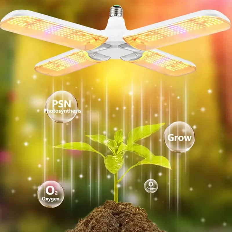 24W 36W 48W พับ Grow Light LED เต็มสเปกตรัม E27 ปลูกพืช Phytolamp หลอดไฟสําหรับในร่มพืชดอกไม้ต้นกล้า Grow