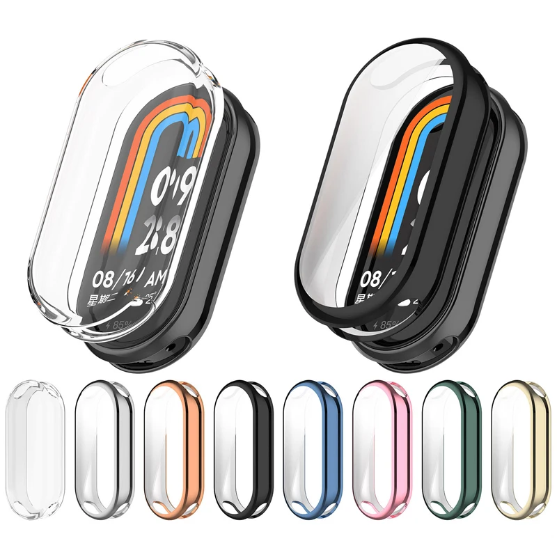 ฝาครอบป้องกันสําหรับ Xiaomi Mi Band 8 ป้องกันหน้าจอ Soft TPU พร้อม Sensitive Touch Control Miband 8 อุปกรณ์เสริม