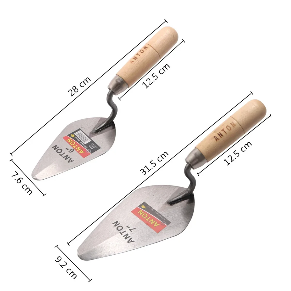 เหล็กคาร์บอนฉาบปูน 6 นิ้ว 7 นิ้วชี้ก่ออิฐมีดรอบไม้ Handle เกรียงผนังอิฐเกรียง Mason เครื่องมือ