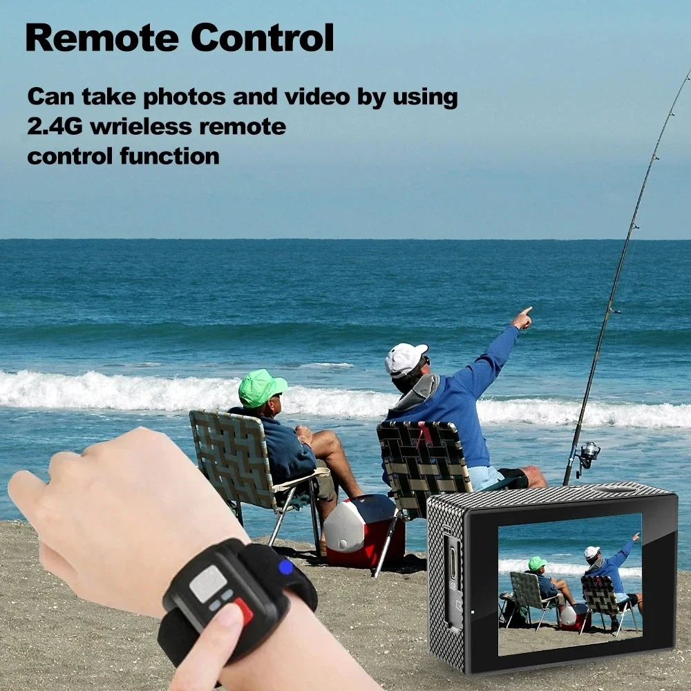 Cámara de acción Null Outdoor 4K WiFi grabación de vídeo 4K/30FPS 2,0 "170D GPS 4X Zoom cámara deportiva impermeable subacuática casco