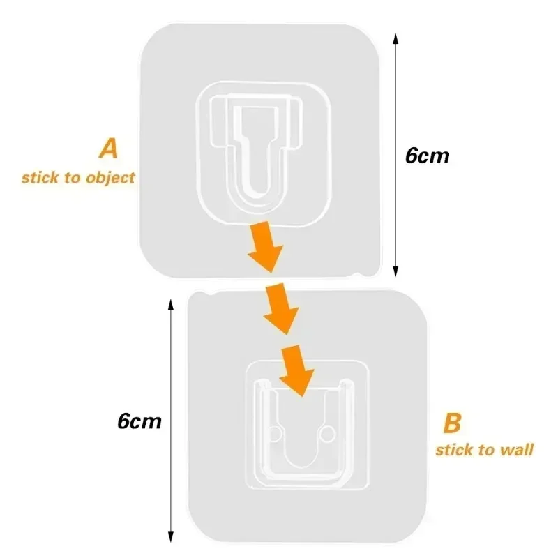 60/2pcs Double-Sided Hooks Strong Adhesive Transparent Traceless Wall Hook for Kitchen Bedroom Storage Holder Plug Socket Hanger