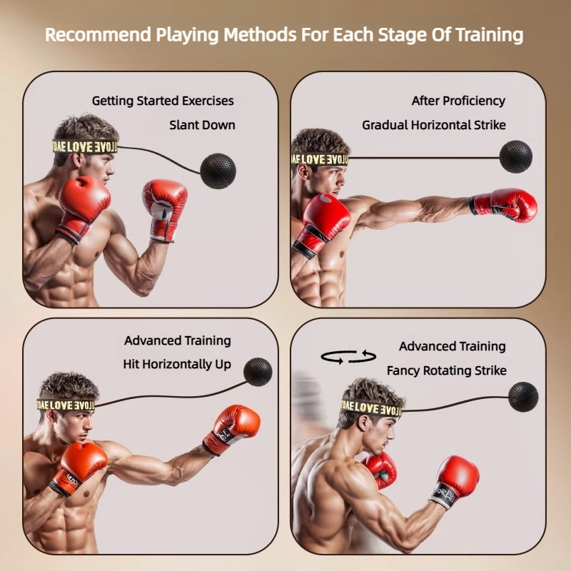 MMA Boxing Speed Ball Head-Mounted Pu Training Hand Eye Reaction Home Sandbag Fitness Equipment Gym Muay Thai Fighting Pressure