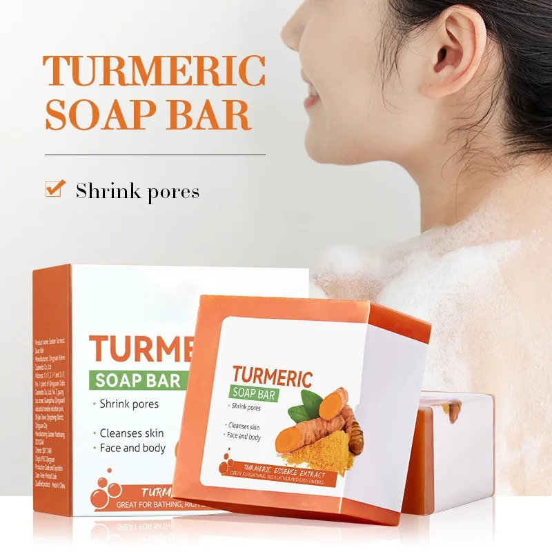 Sapone alla curcuma fatto a mano Pulizia del corpo Schiarente Ascelle scure Gamba Detergenti per il corpo Schiarente Sapone per il viso Tenero Cura della pelle Bellezza