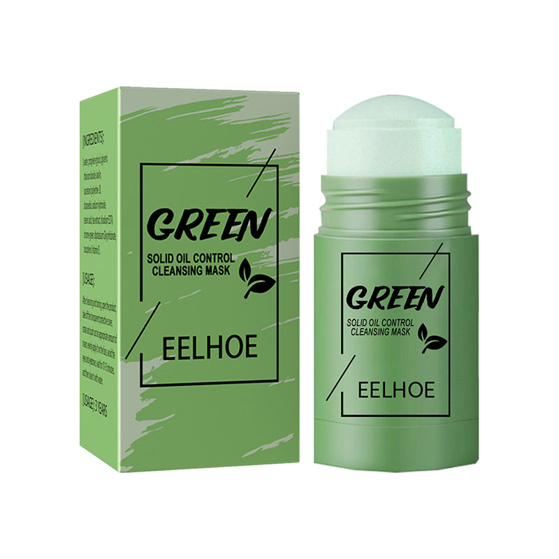 Chá verde limpeza sólida máscara facial vara limpa poros remover acne cravo controle de óleo clarear hidratante beleza cuidados com a pele