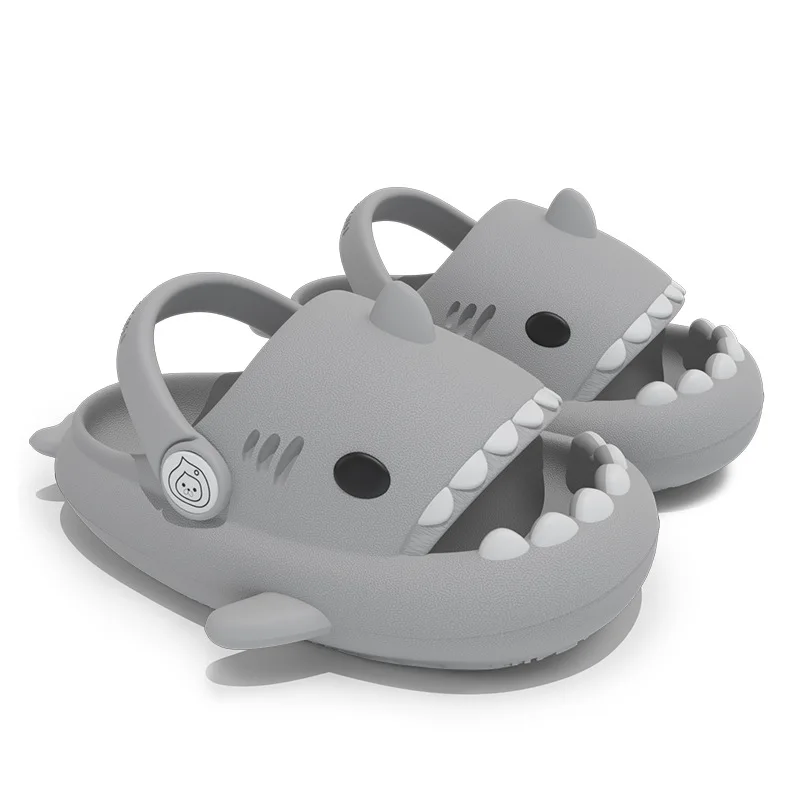Boy Girl Cartoon Cute Sandal Shark Children Slippers Shoe Wear Anti-collision Non-slip Sandal Kid Baby Hole Shoes Women Slippers