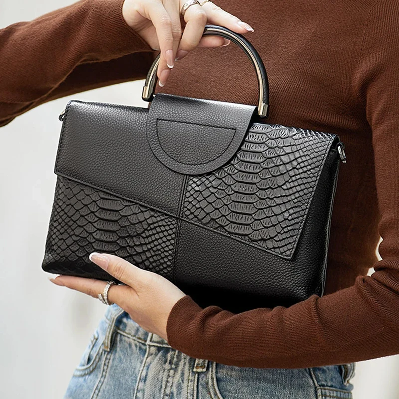 PU skóra syntetyczna damska torba na ramię Crossbody moda na co dzień kolacja ślubna wzór aligatora torebka z klapką i torebka