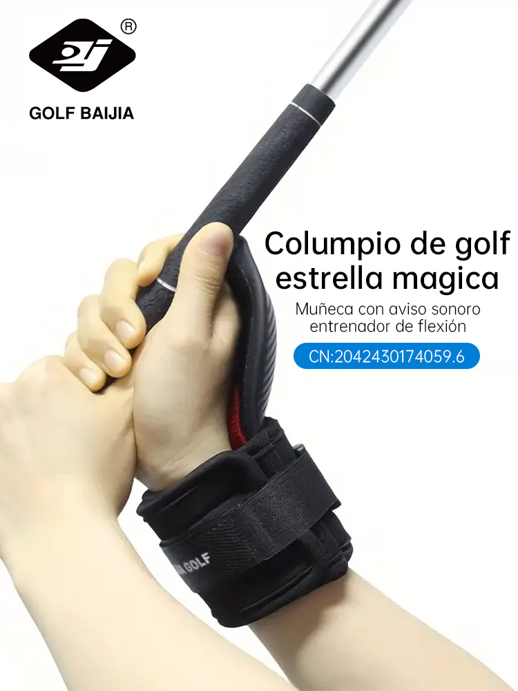 BaiJia Golf Chipping Corrector de ángulo de muñeca Ayuda de entrenamiento de swing de golf Soporte de muñeca Corrector de entrenador de banda para todos los golfistas