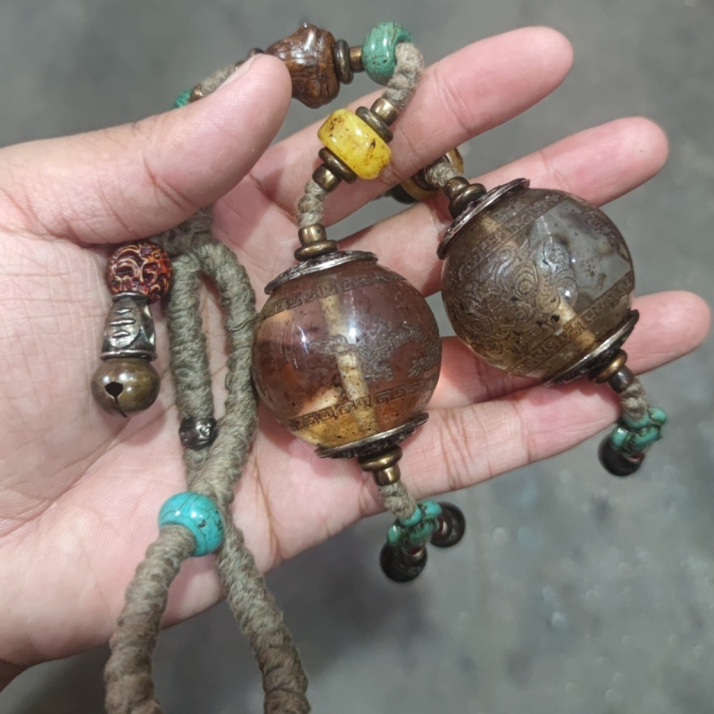 Antique Collection Premium Crystal Sphere Handheld Piece,Rich and mellow patina,In perfect condition,Real Shooting。