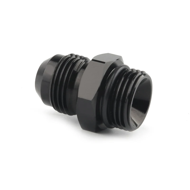 Adaptador macho de montaje negro ORB-6 ORB-8 ORB-10 junta tórica Boss a AN6 AN8 AN10 6061-T6 ajuste acampanado de aluminio