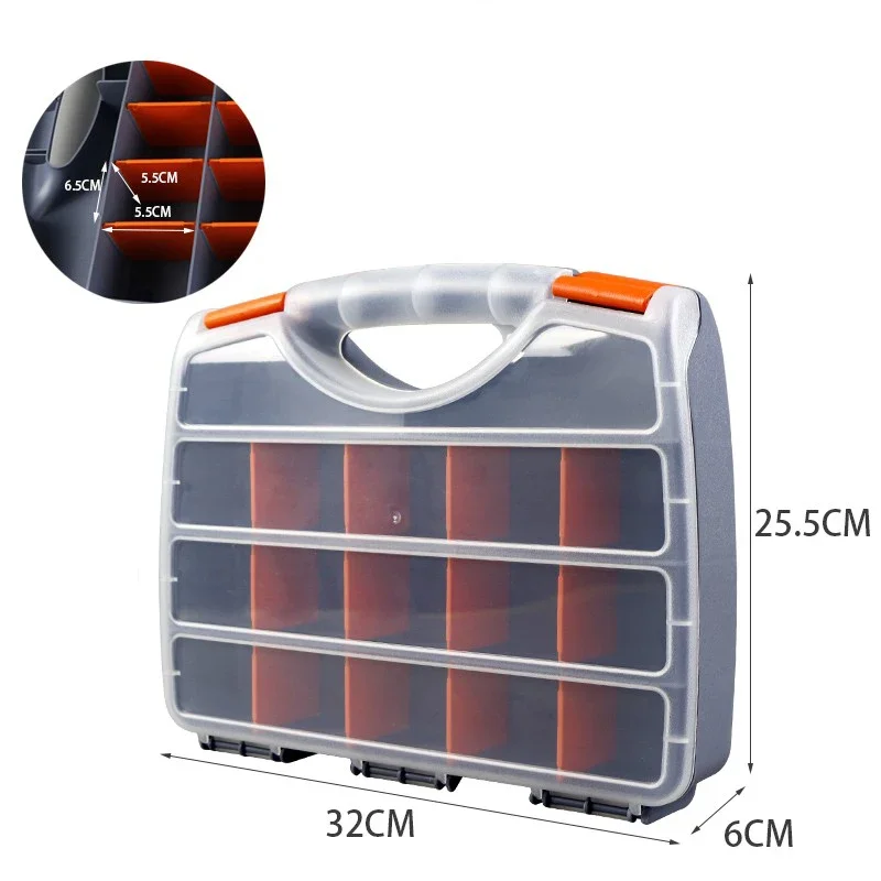 Hardware Parts Storage Box, Parts Organizer with Removable Dividers Hinged Lid for Store Nuts Bolts Screws Nails Small Hardwar
