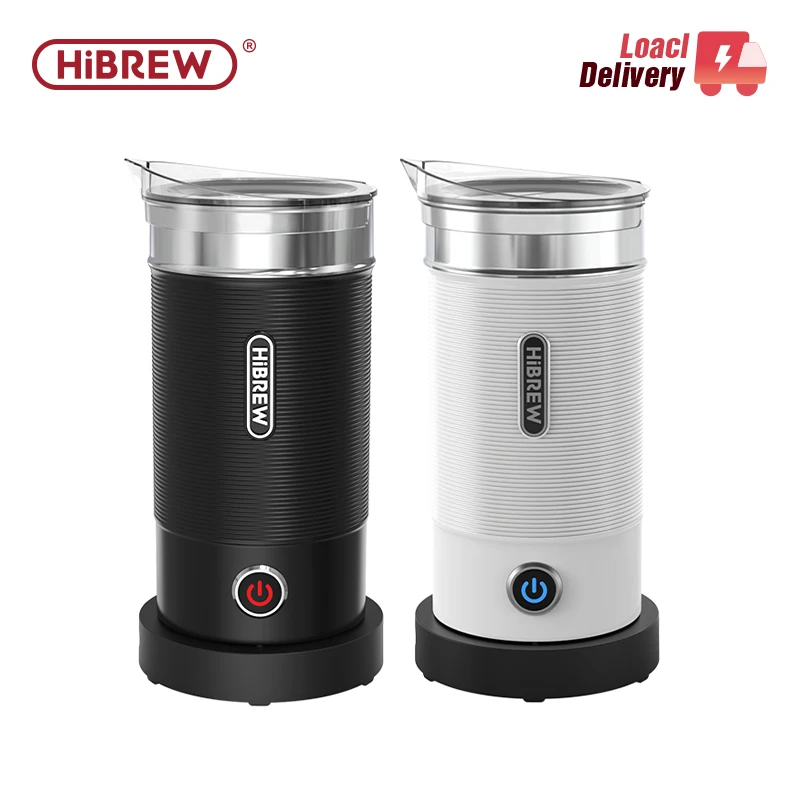 HiBREW Espumador de leche eléctrico Espumador Mezclador de chocolate frío/caliente Latte Cappuccino calentador de leche completamente automático fresco M1A