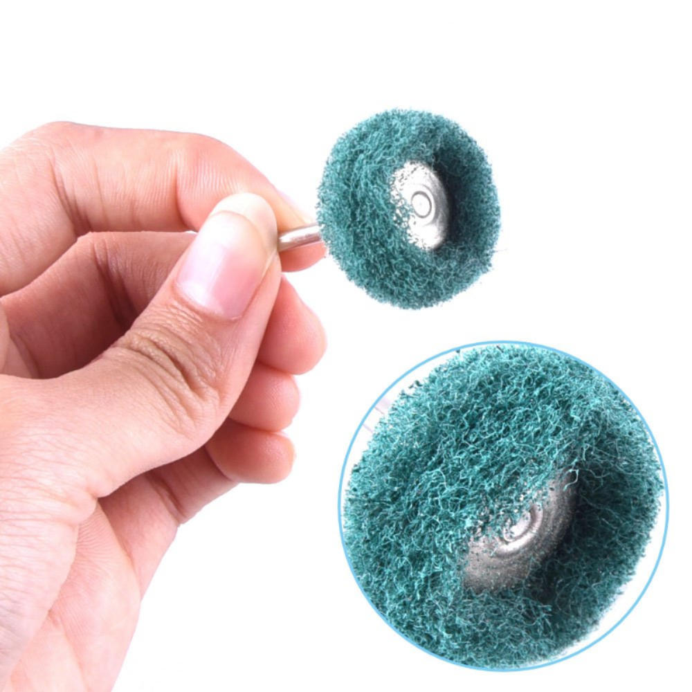 50pcs Mini Drill Abrasive Brush Nylon Buffing Polishing Wheel with 2.35mm Shank Grinding Sanding Head  for Dremel Rotary Tool