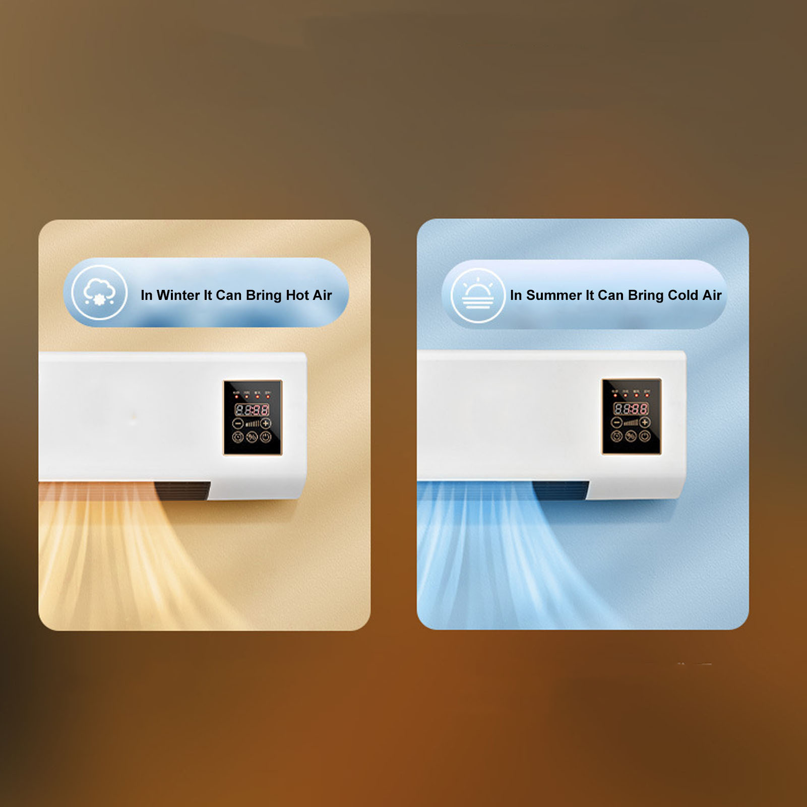 ポータブル壁掛けエアコン,ホットファン,バスルーム,ベッドルーム,EUプラグ,220v