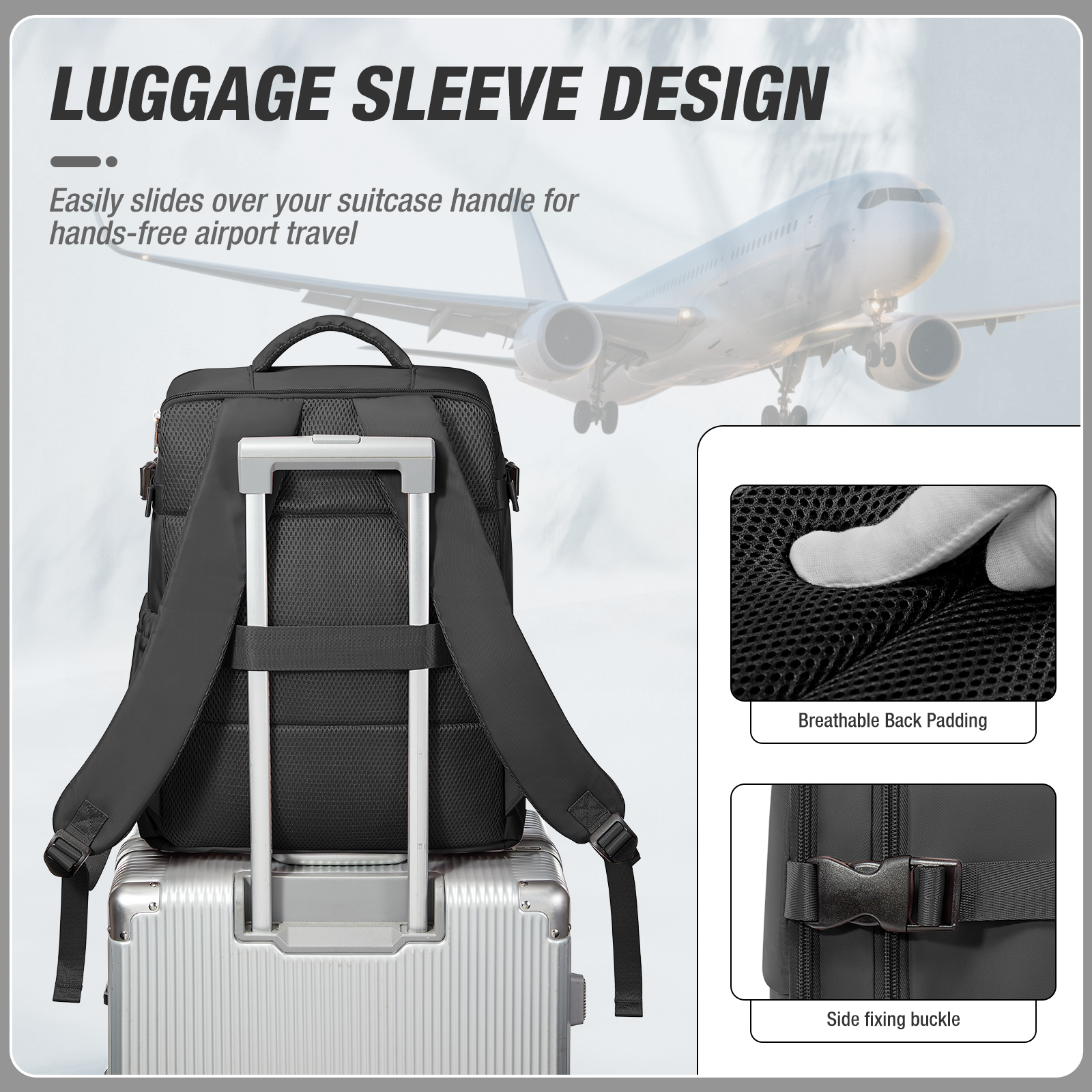 Women Men Hand Luggage Backpack Business College Laptop Travel Backpack Waterproof Carry on mochila viaje cabina avion 40x20x25