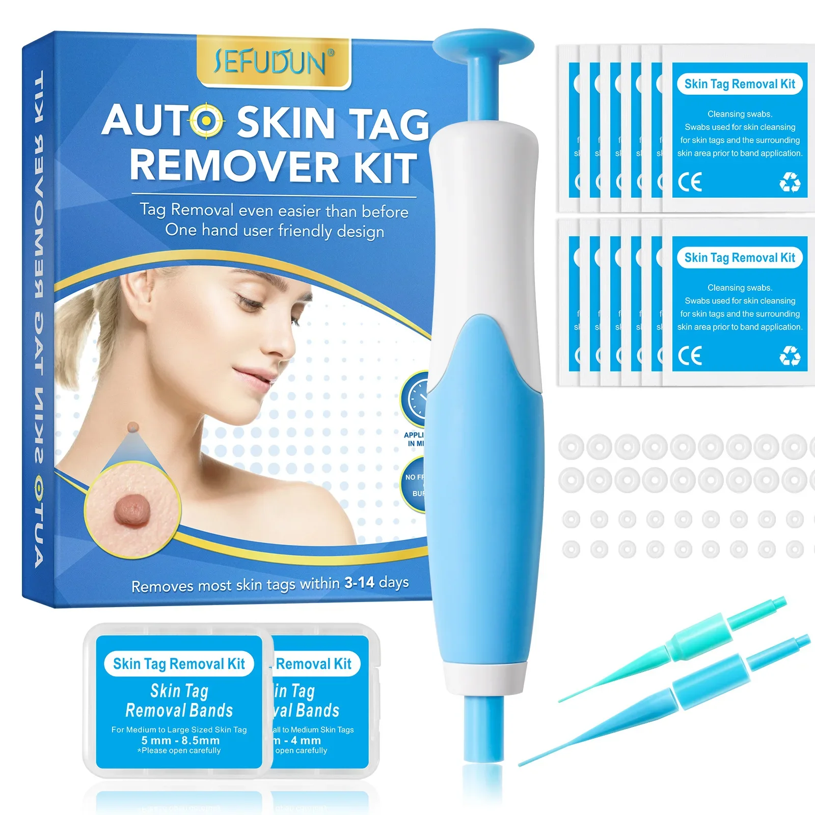 Cabeça dupla verruga remoção caneta conjunto auto pele tag removedor indolor toupeira verruga pele tag remoção kit cuidados com a pele ferramenta de beleza venda quente