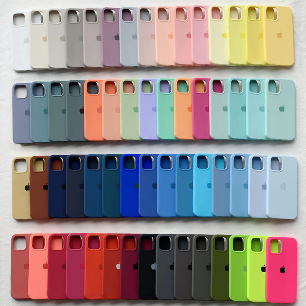Original Official Silicone Apple Cases For iPhone 16 13 14 15 Pro Max 12 11 Plus Protector Full Apple Logo Phone Cover With Box