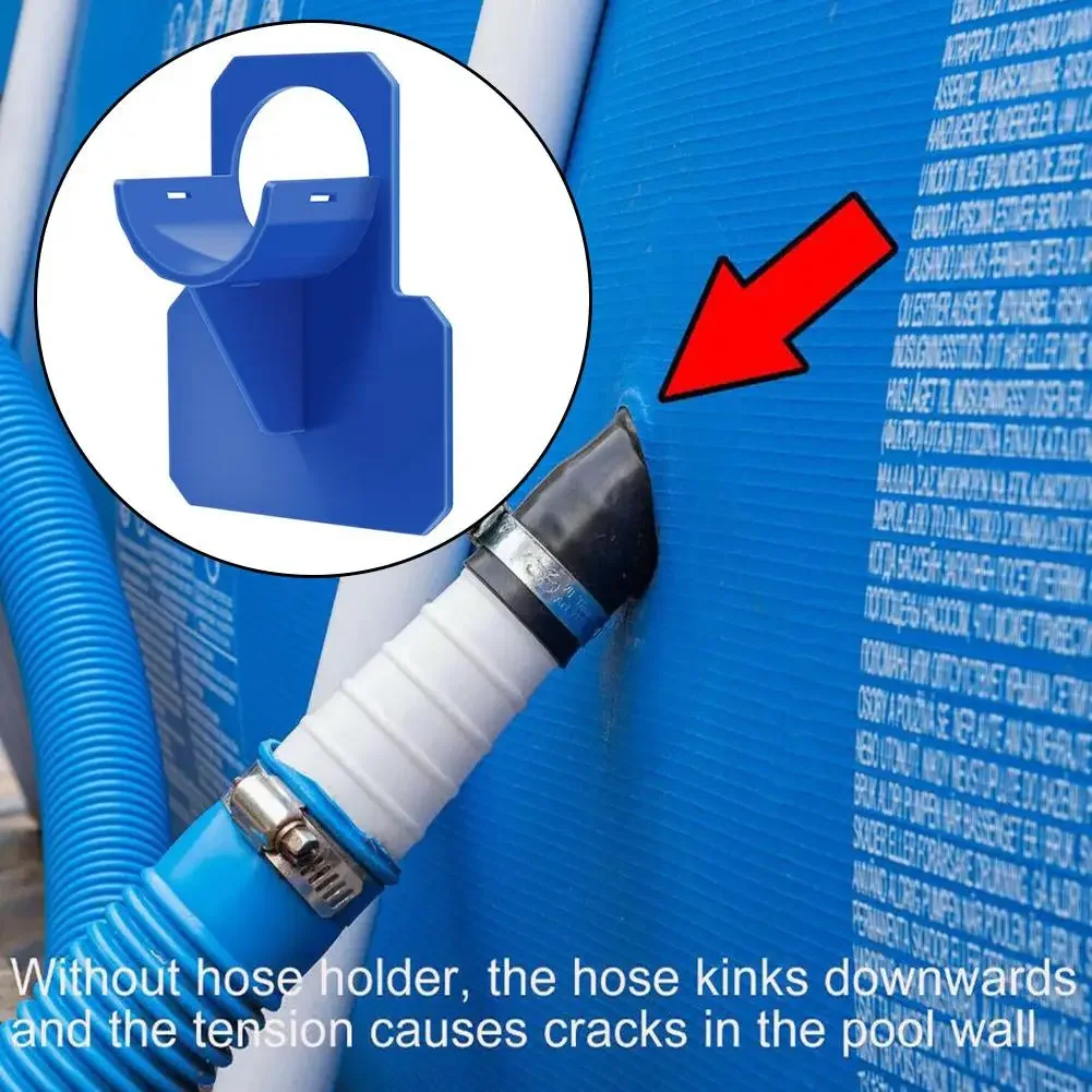 2PCS Swimming Pool Pipe Fixing Holder Support for Intex Above Ground Pool 30-38mm Hose Outlet Mount Bracket with Cable Tie Clamp