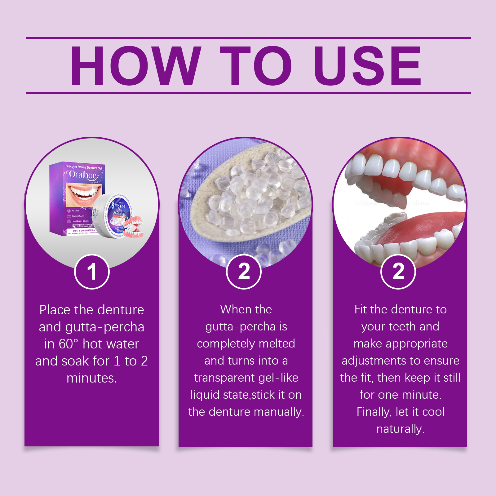 Denture Silicone Kit Silicone Liners Soft Kit Soft Denture Kit Teeth Upper And Lower Set Easy Use Nature Cosmetic Dentures