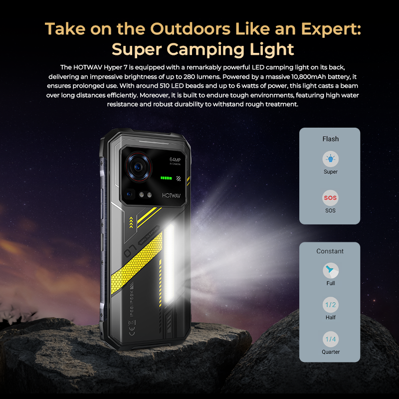 Hotwav hyper 7 5g telefone robusto 6.6 ''fhd + 2k display 10800mah telefone móvel 280lm 64mp smartphone 8gb 256gb android 14 celular