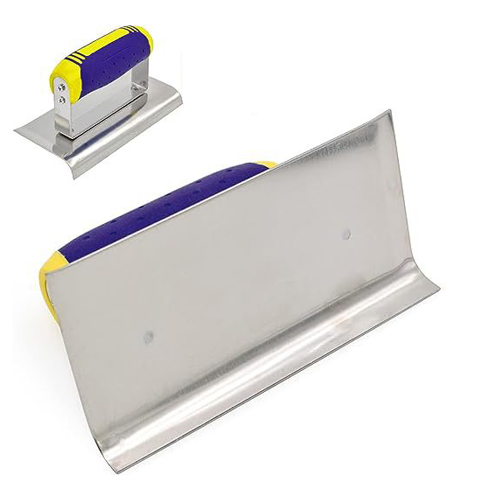 Eckkelle aus Edelstahl, Eckwerkzeug, Putzkelle, Betonkelle, Trockenbau-Werkzeug, Eckformkelle mit Gummigriff