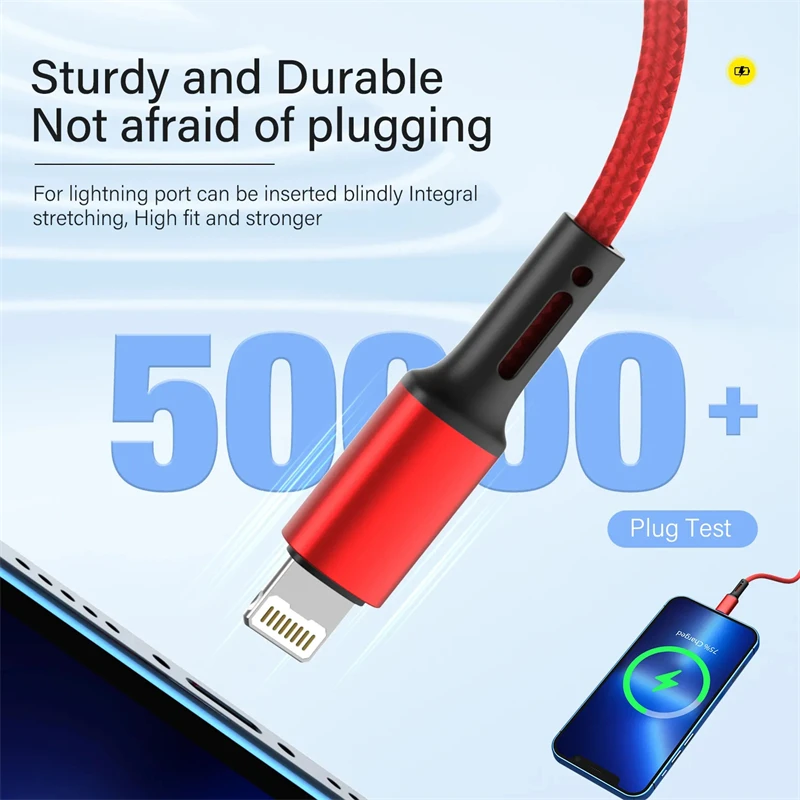 3A USB 고속 충전 케이블 2m 3m iPhone 14 13 12 11 Pro Max X XR 8 7 6s Plus 휴대 전화 데이터 동기화 충전기 코드 Usb 케이블