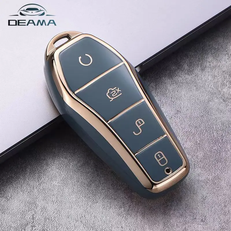 Чехол для автомобильного ключа из ТПУ с 4 кнопками для BYD Atto 3 Han EV Dolphin, защитный чехол с пультом дистанционного управления, автоаксессуары