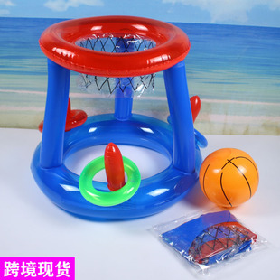 Conjunto de cesta de basquete para piscina, aros flutuantes infláveis com anéis de bola para crianças, adolescentes e adultos, perfeito jogo aquático competitivo