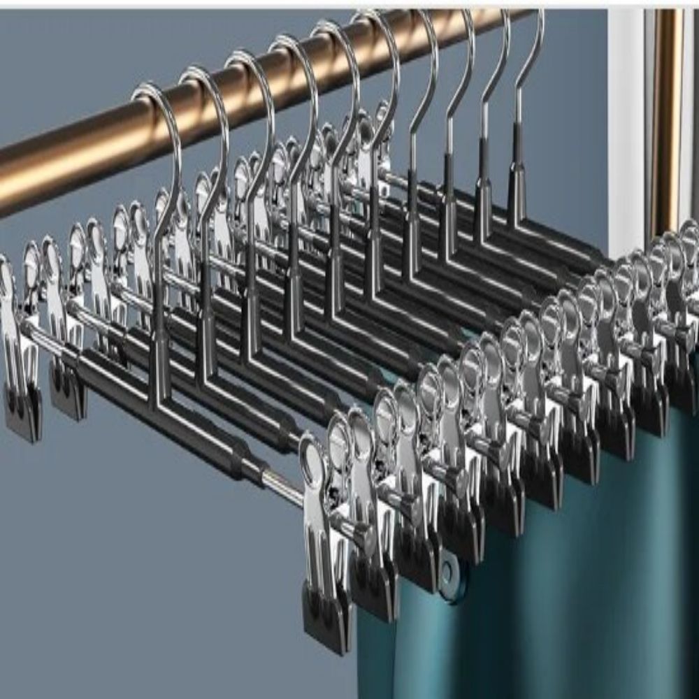 5 pçs clipe de rack de aço inoxidável calças guarda-roupa clipe antiderrapante varal calças braçadeira cabide para saia