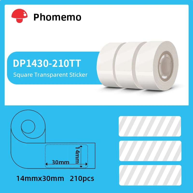 Phomemo D30 étiquettes thermiques papier d'étiquettes auto-adhésif cercle Transparent pour imprimante d'étiquettes D30/D30Pro adapté au bureau à domicile
