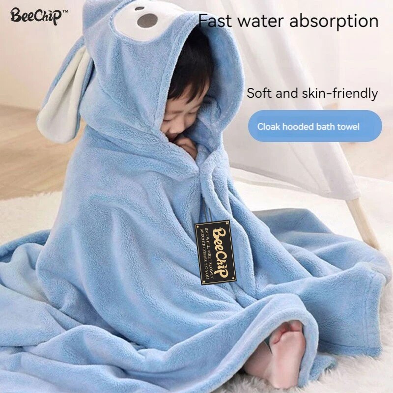 Toalla de baño de animales de dibujos animados para bebé, albornoz de secado rápido sin pelusas, suave y esponjoso, lo mejor para bebés pequeños, albornoz de invierno para niños