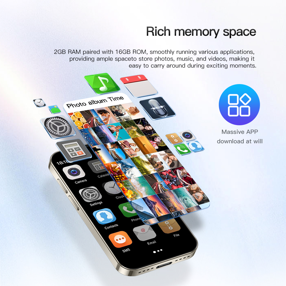 2025 New Mini Android Smartphone 3G WCDMA 2GB RAM 16GB ROM 3.0" Display 2MP Camera Dual SIM Smart Cellphone Play Store WhatsAPP