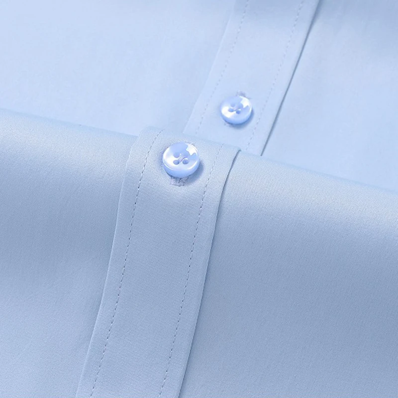 Camicie da uomo antirughe elastiche di alta qualità Maniche lunghe Slim Fit Camisa Business Camicetta formale Camicia bianca sociale da uomo S ~ 8XL