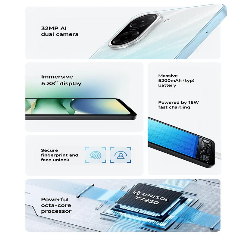 【Marca +】Versión global Redmi A5 Unisoc T7250 Procesador Cámara principal de 32 MP Pantalla grande de 6,88" Admite carga rápida de 15 W