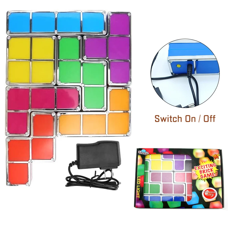 Luz nocturna apilable DIY rompecabezas novedad LED 7 colores 3D Tangram luz hogar dormitorio lámpara de escritorio niños adolescentes regalo de cumpleaños Ideal