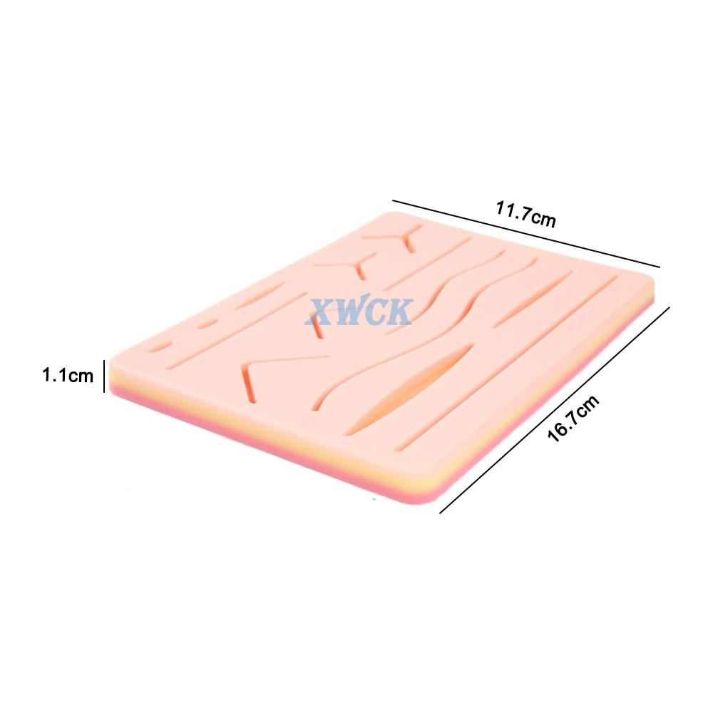 17 ชิ้น/เซ็ตซิลิโคนเย็บ Pad ชุดผิวทางการแพทย์ Sugical Suture Practice ชุดเทรนเนอร์ชุดเครื่องมือ