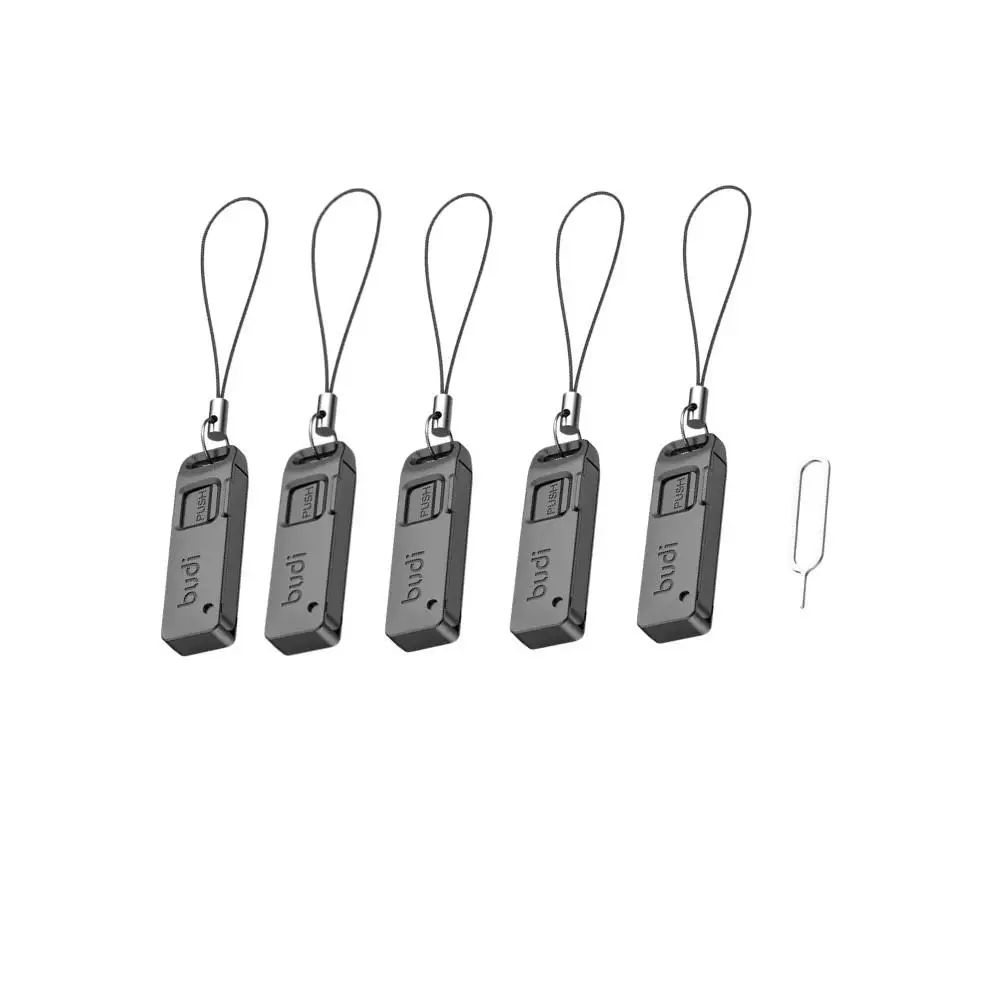 5pcs Multi-function Card Slot Storage Box TF SIM Card Ejector Storage Slot With Lanyard Anti-lost SIM Card Removal Needle