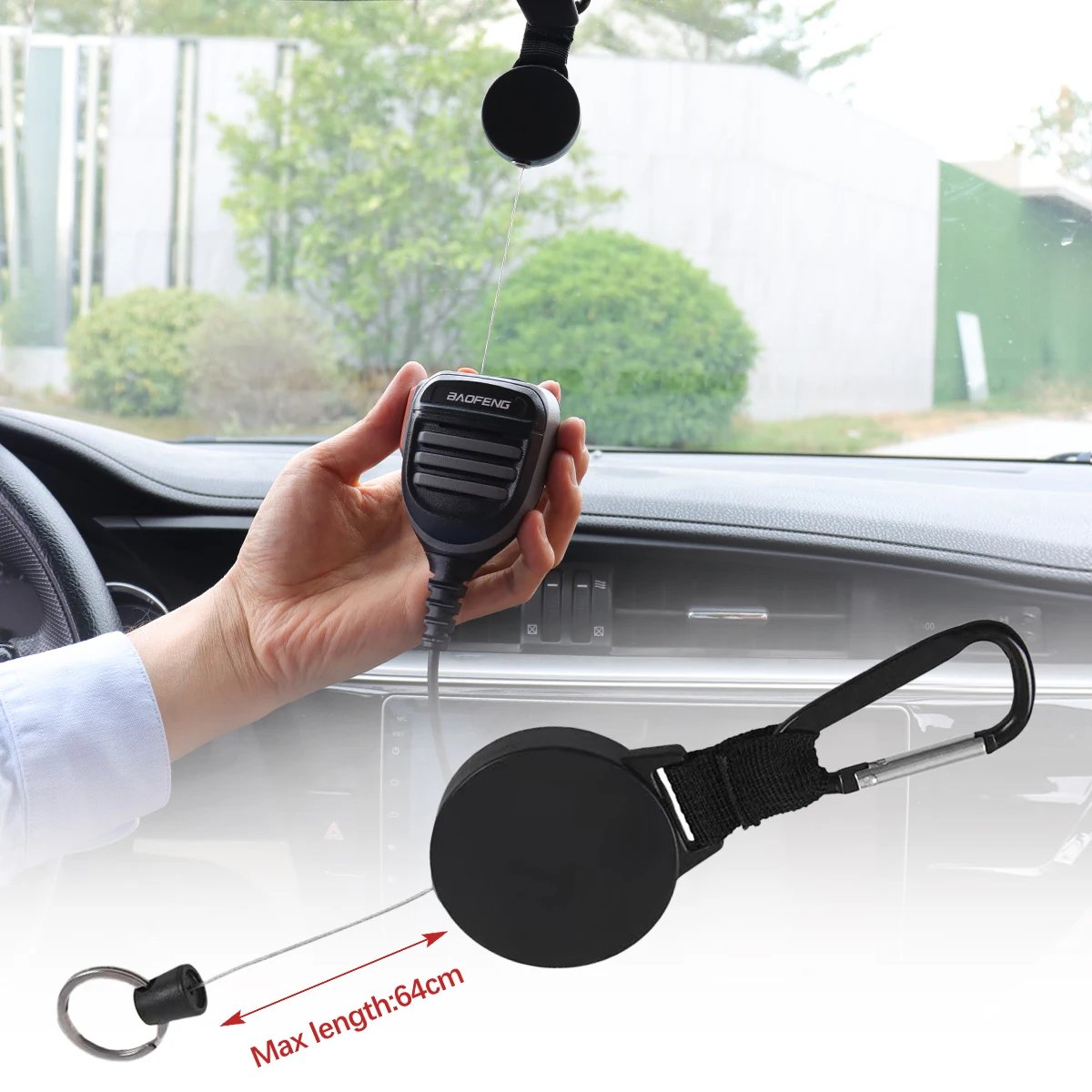 1/2PCS Einziehbare CB Radio Mikrofon Aufhänger Auto Plattform Einziehbare Leine Heavy Duty für Baofeng Wouxun