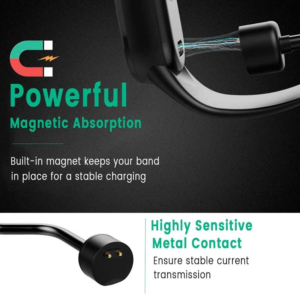 Magnetic Charger สําหรับ Xiao mi mi Band 8 7 6 5 4 3 สายชาร์จ USB สําหรับ mi Band 2 สายชาร์จสําหรับสร้อยข้อมือสมาร์ทเครื่องชาร์จ