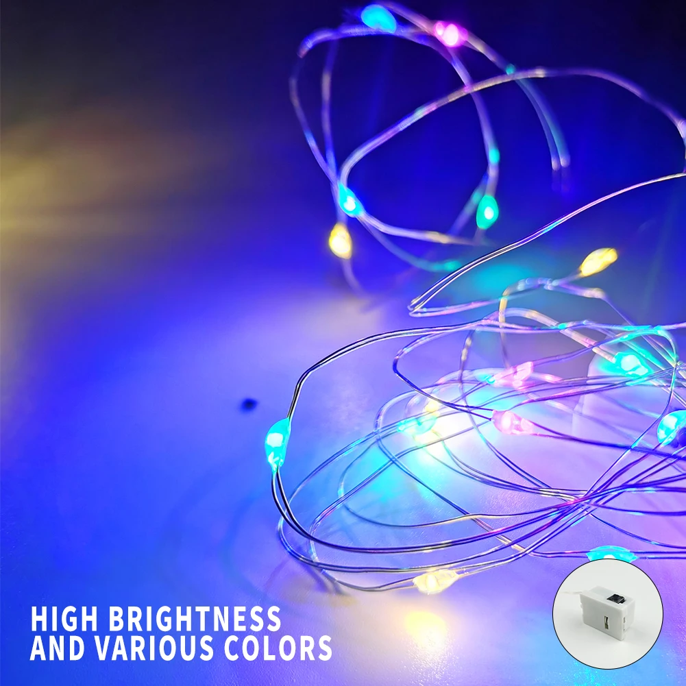 20 Stück DIY LED-Leuchten 2 m 20 LEDs 3 Modi Batterie Warmweiß Multi-String-Beleuchtung Geburtstage Weihnachtsgeschenk Dekorationen für den Urlaub