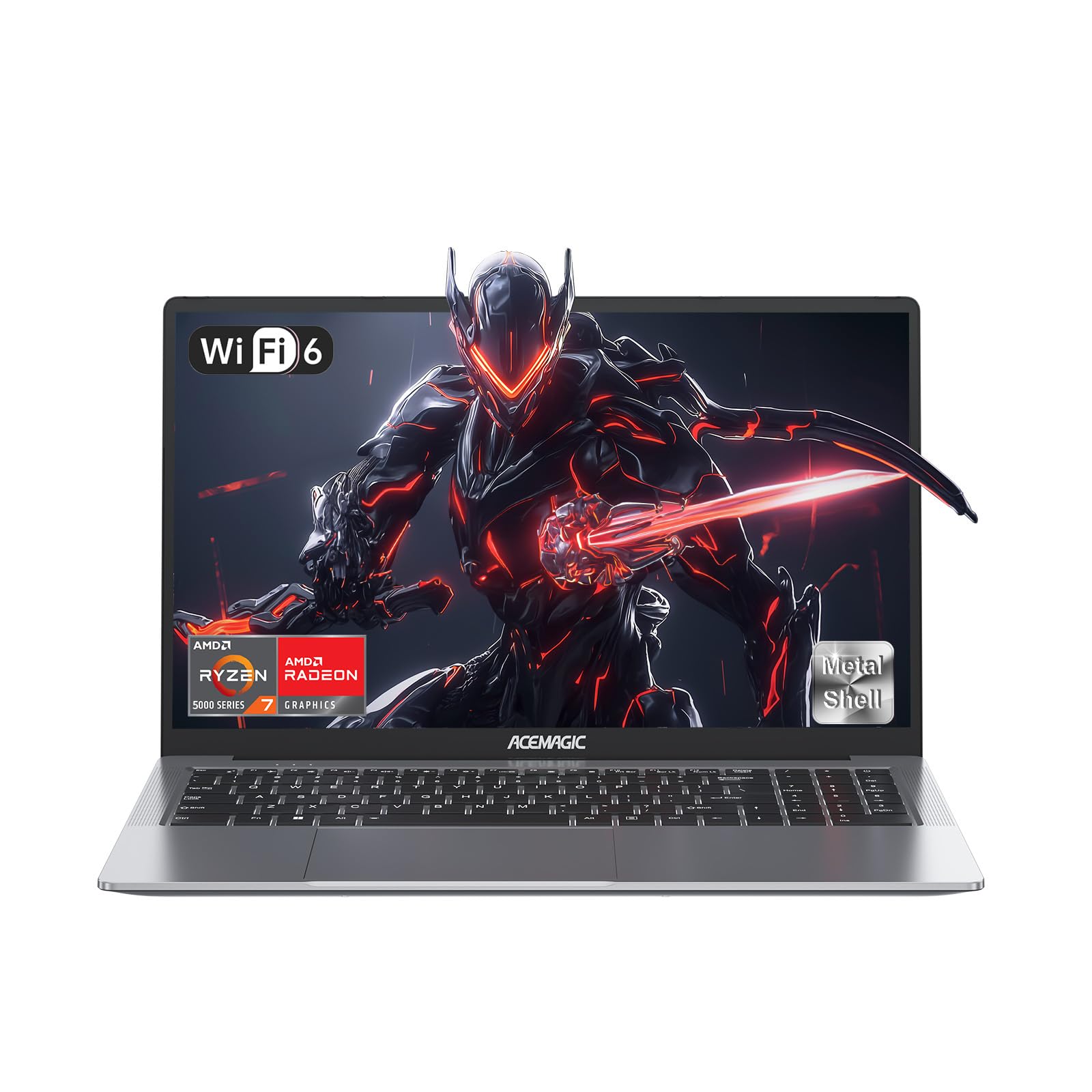 ACEMAGIC Gaming-Laptop mit hintergrundbeleuchteter Tastatur, 16,1-Zoll-FHD-Display-Laptop mit AMD Ryzen 7 5700U-Prozessor, 16 GB RAM, 512 GB ROM