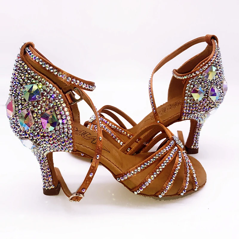 BDSALSA 311 DANCE SHOES Latin Soft Bottom Adult Latin Shoes Diamond Shoe Add Drill Ballroom Ladies High Heels Woman Perform