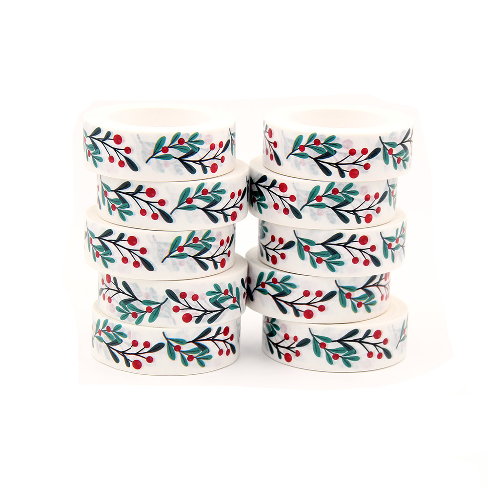 2021 Mới 1 15Mm X 10M Giáng Sinh Hoa Washi Băng Giấy Scrapbook Đắp Mặt Nạ Dán Giáng Sinh Vui Washi băng