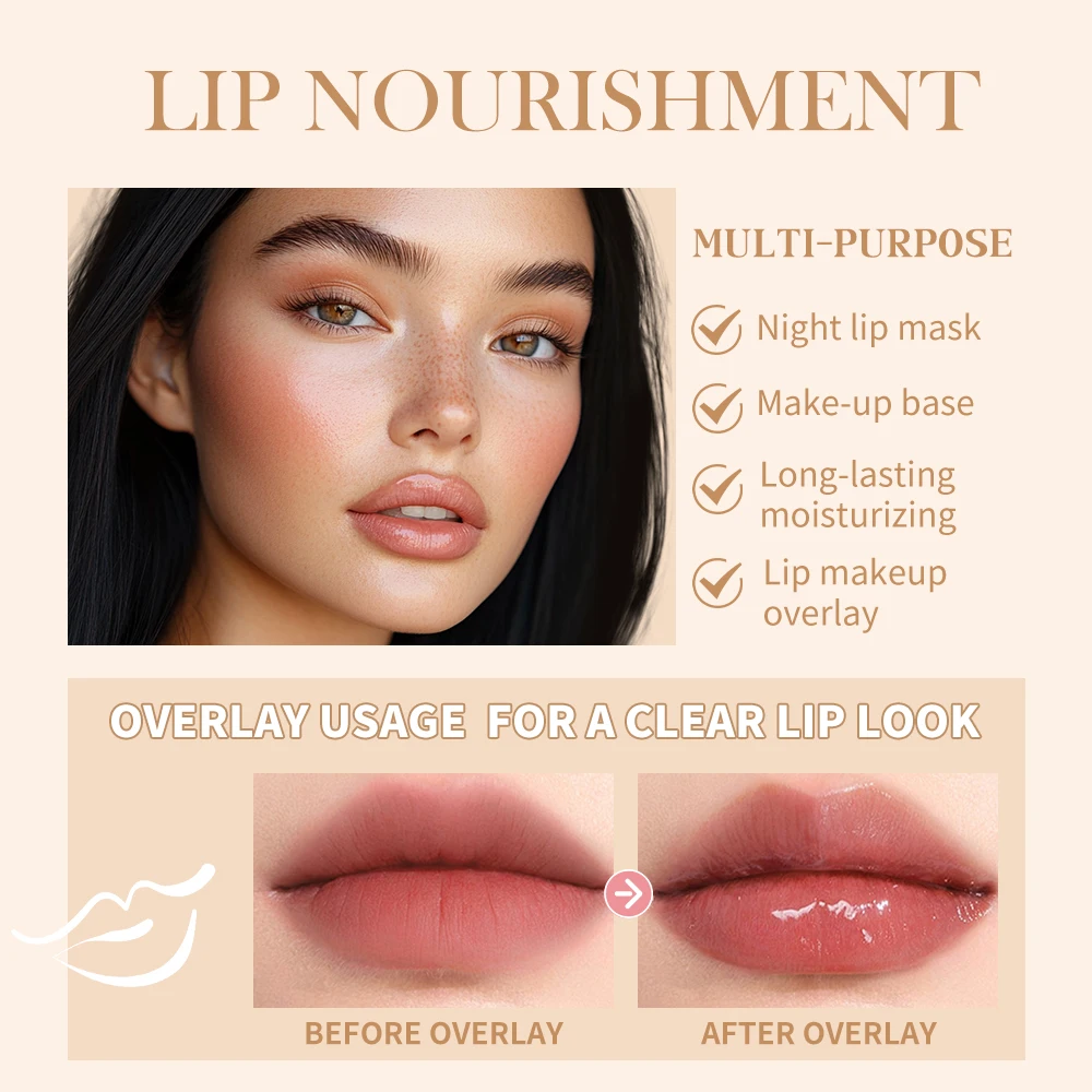 4 pçs bálsamo labial hidratante profundo esmalte labial suavizando linhas labiais nutrição de longa duração cuidados diários bálsamo labial