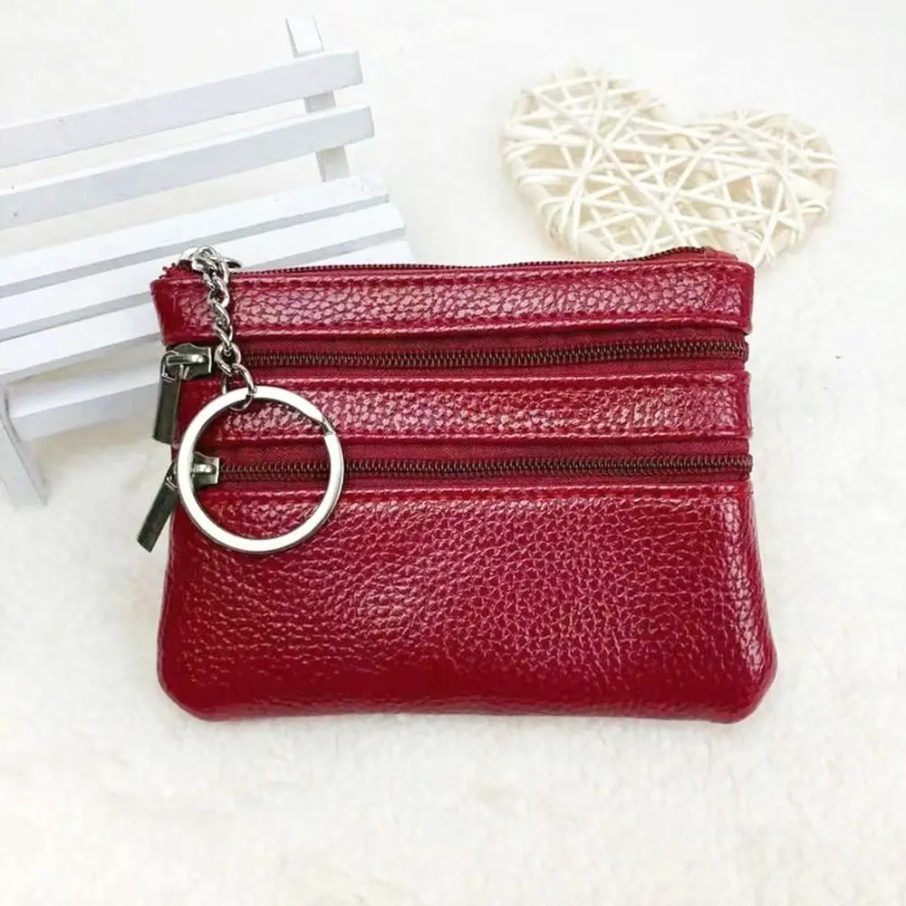 Mode lederen portemonnee dames kleine portemonnee portemonnees mini rits geldzakken kinderzak portemonnees sleutelhouder