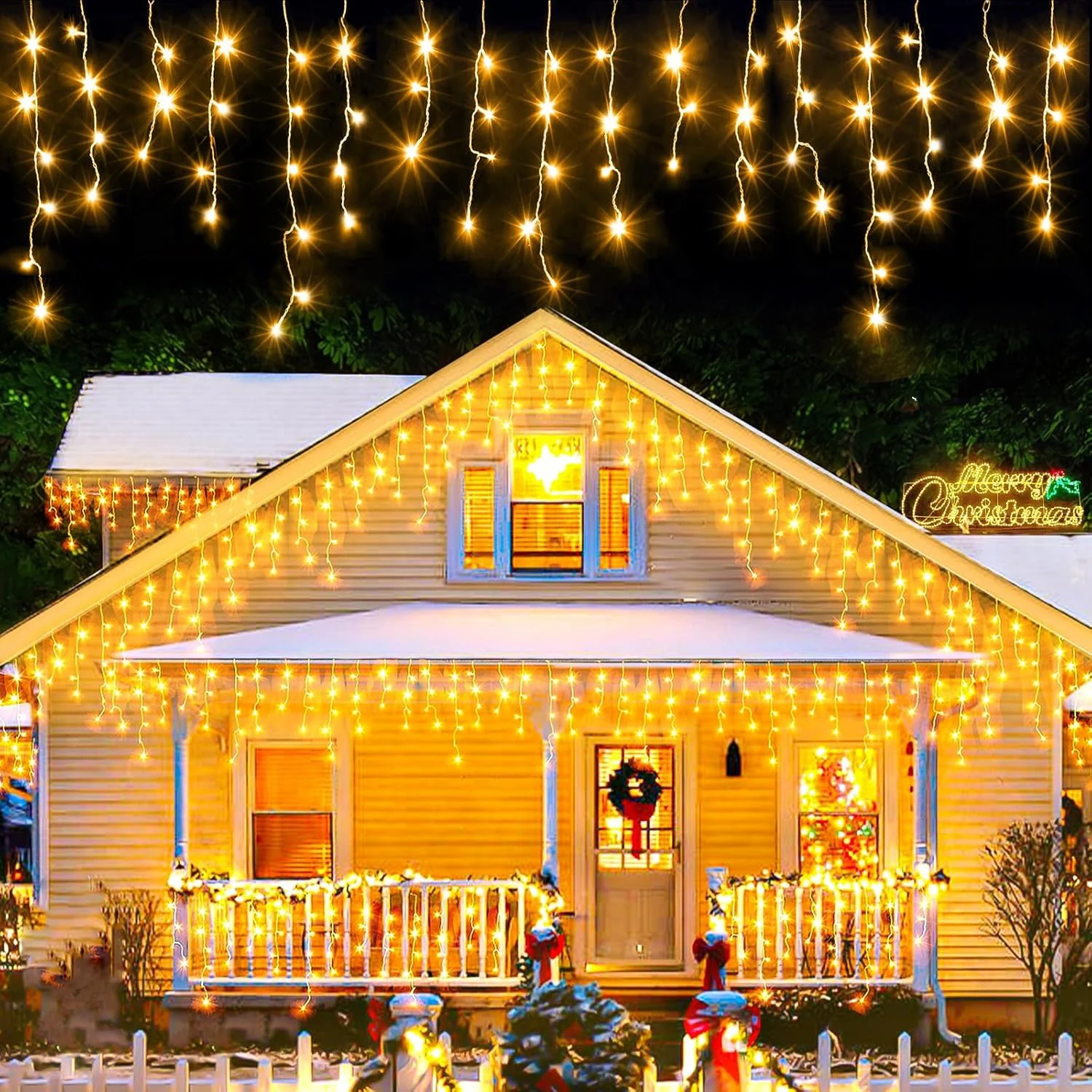 Christmas Decoration for home Curtain led Lights 10Mx0.6M Garland Light Wedding Garden Street Outdoor Home Decor Fairy Lights
