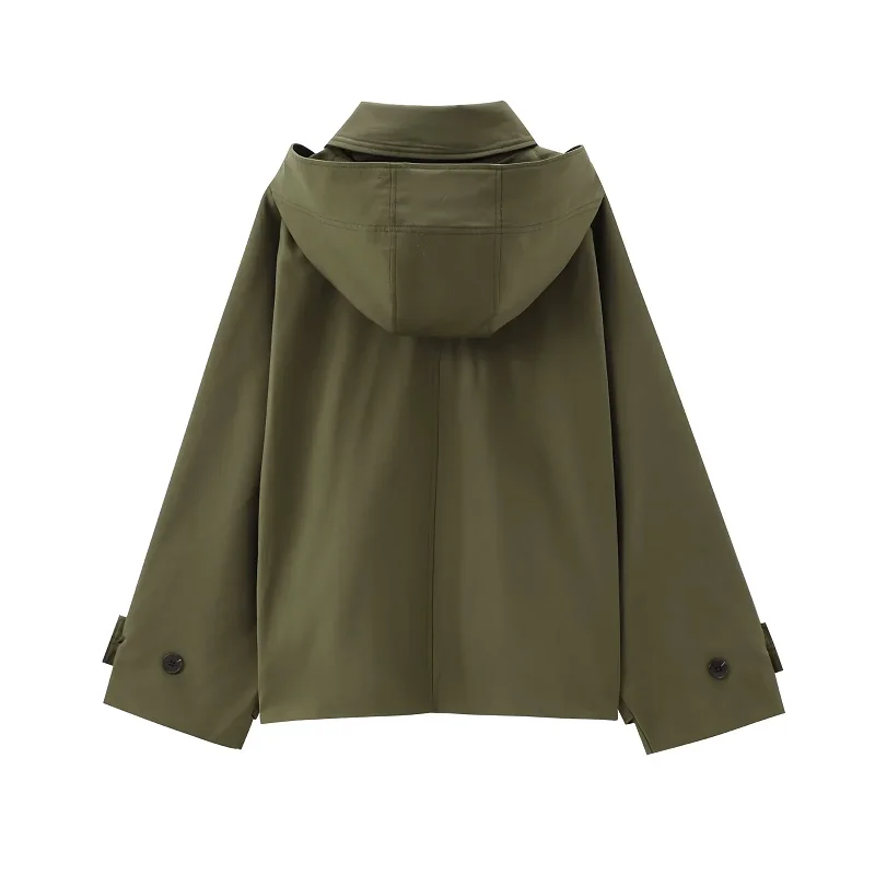 Hxao verde quente inverno com capuz jaquetas femininas 2024 outono ao ar livre oversized jaqueta bomber casacos demi-temporada windbreak outerwears