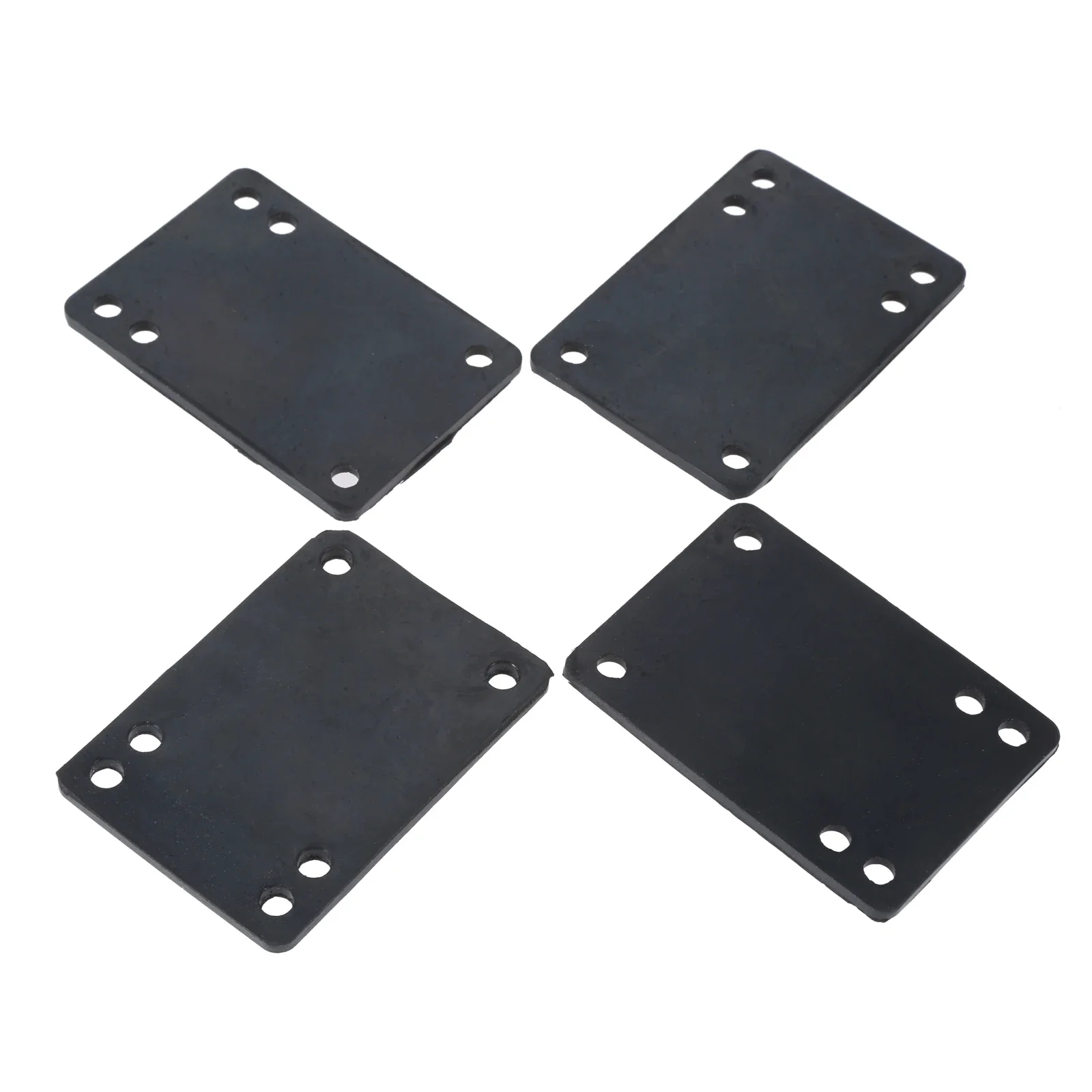 4 ชิ้นยาง Longboard Riser Pads สเก็ตบอร์ด Shock Pads สําหรับรถบรรทุกฮาร์ดแวร์ติดตั้งผู้ใหญ่เด็กกีฬากลางแจ้งเครื่องมือ 76x55 มิลลิเมตรสีดํา